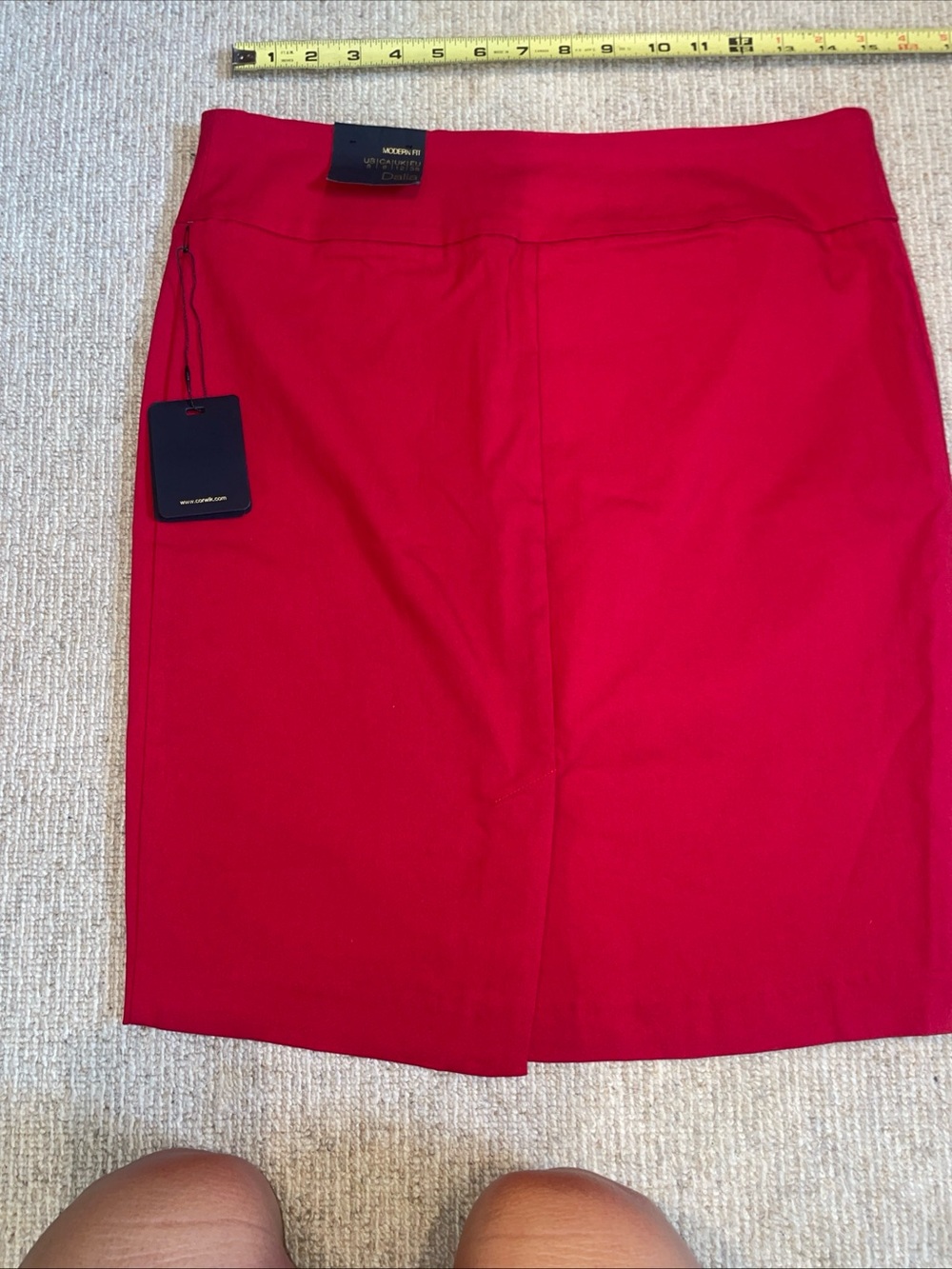 Dalia Vibrant Red Straight Pencil Skirt New with Tags Size 8 Stretch - Picture 7 of 10